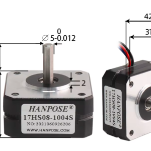 Moteur Pas à Pas NEMA 17 Hanpose 17HS08-1004S – 12V – 1A – 16 N·cm